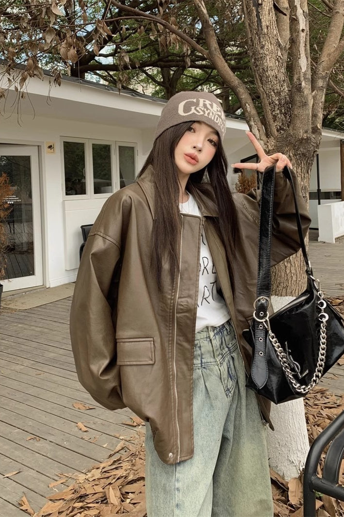 Short Length Oversized Moto Jacket Secondary image