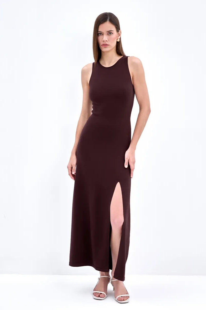 Elegant Knit Sleeveless Sweater Dress