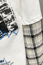 Collage Graphic Plaid Layered Long Sleeve Tee