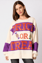 Candy Graphic Sequin Color Block Sweatshirt
