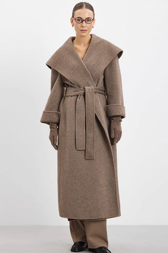 Wrap Notch Collar Cape Wool Blend Overcoat Main image