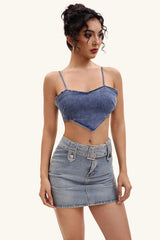 Sexy Heart Halter Backless Crop Top