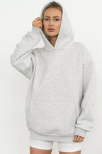 Oversized Solid Pullover Hoodie