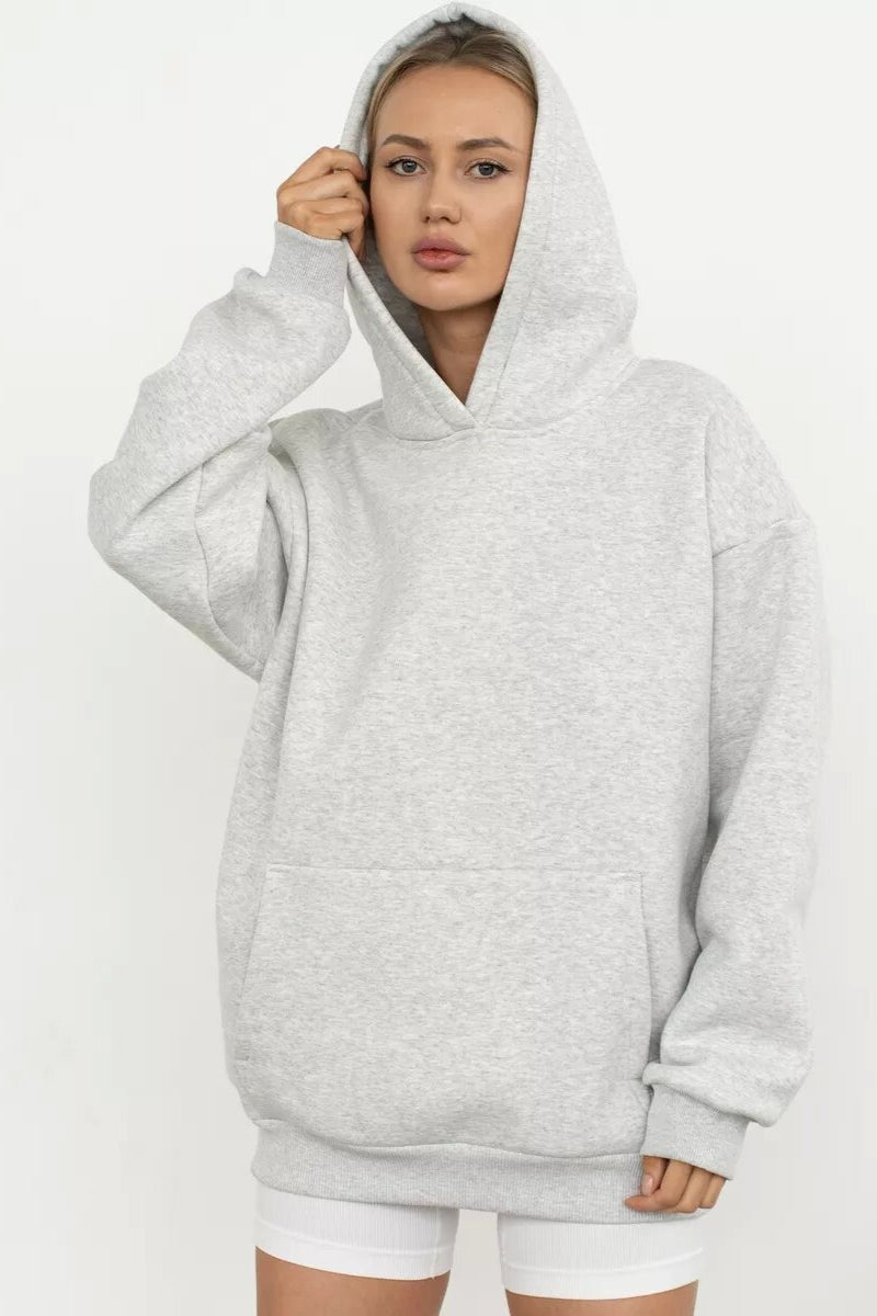 Oversized Solid Pullover Hoodie