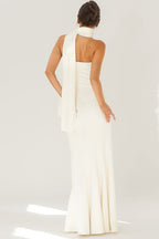 Strapless Mermaid Scarf Formal Dress