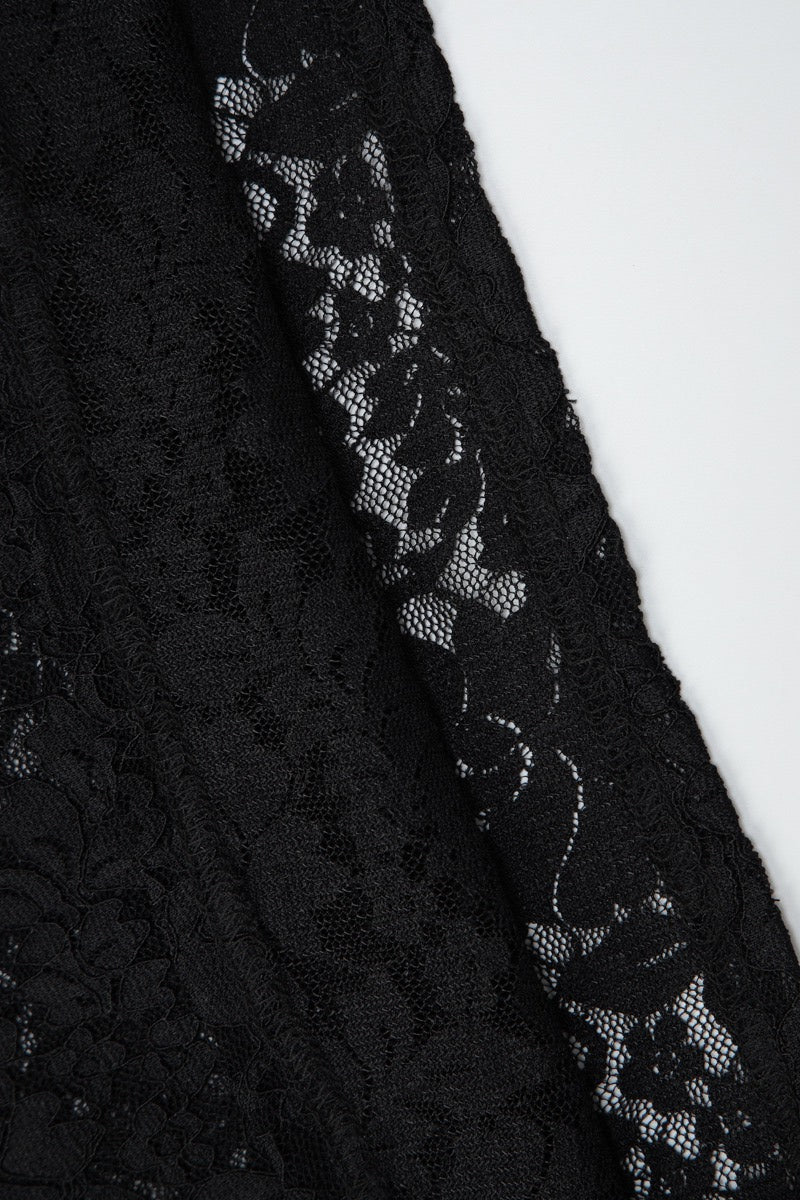 Black Lace Tie Backless Sexy Halter Top