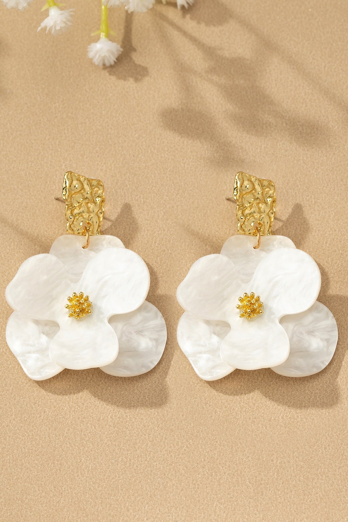 Vintage Floral Statement Drop Earrings Secondary image