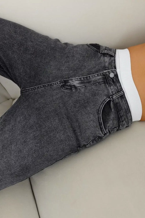 Grey Vintage High Waist Straight Jeans Secondary image