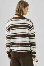 Oversized Striped V-Neck Sweater