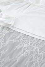 Lace Sheer Split Ruffle Asymmetrical Skirt