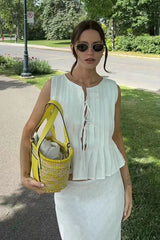 Chic Tie Strap Sleeveless Maxi Skirt Set