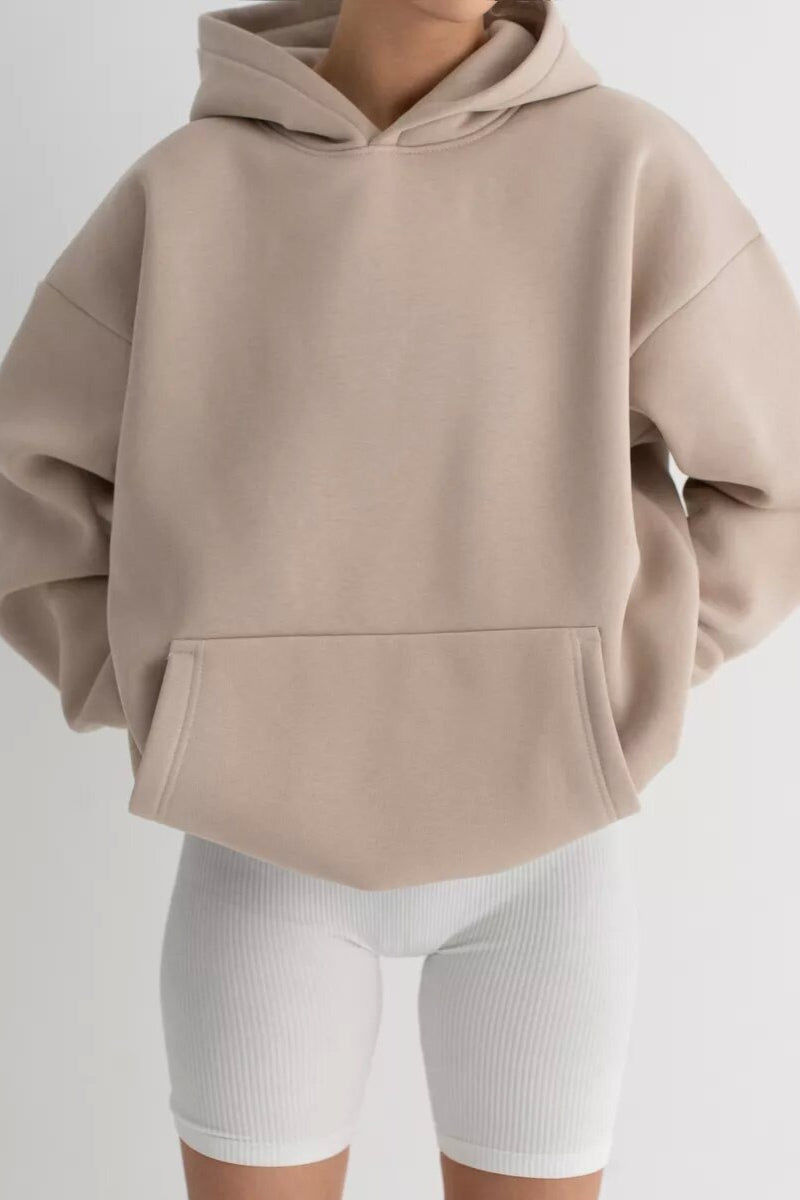 Oversized Solid Pullover Hoodie