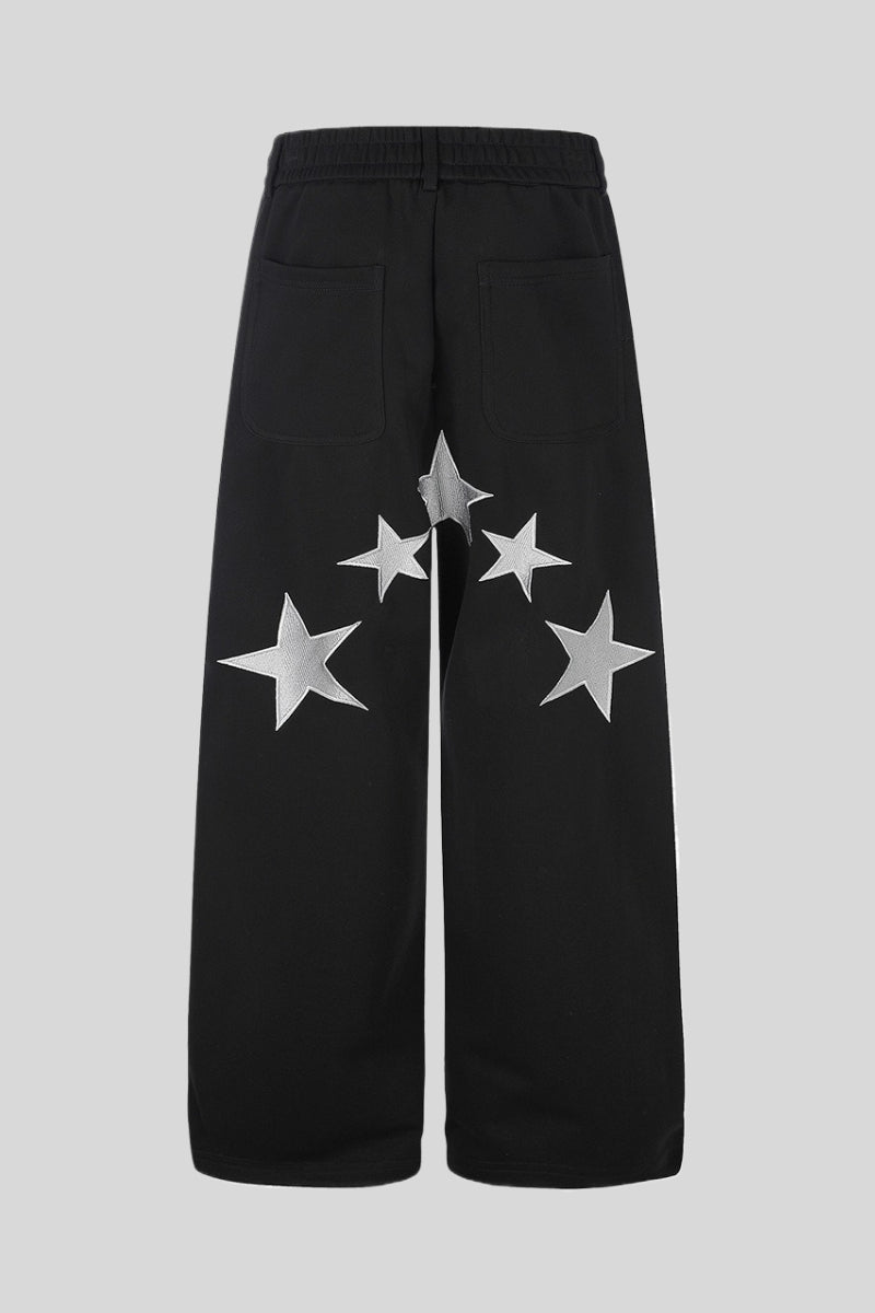 Pegasus Star Embroidered Wide Leg Sweatpants