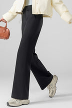 Fleece Lined Thermal Draping Lounge Straight Leg Knit Pants