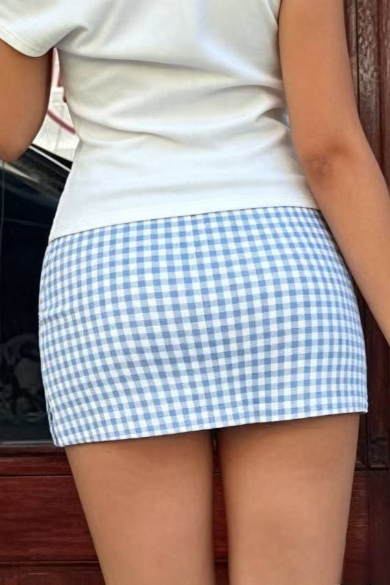 Chic Plaid Pleated Casual Mini Skort