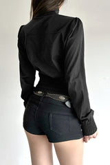 Ruched Waist Biker Jacket