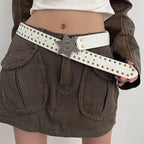 Chic Versatile Star Detail Leather Belt