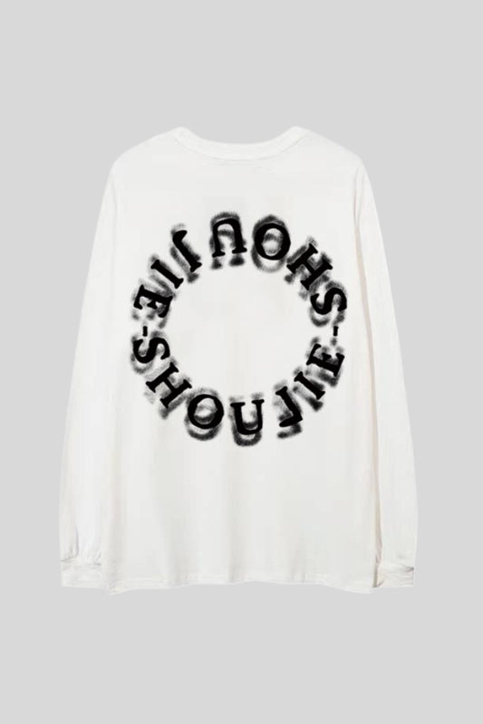 Distressed Cross Typography Graphic Oversized Sweatshirt