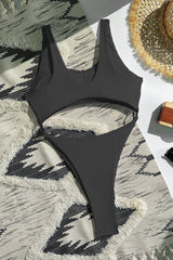 Sexy Cutout High Cut Slim Fit One Piece Swimwear