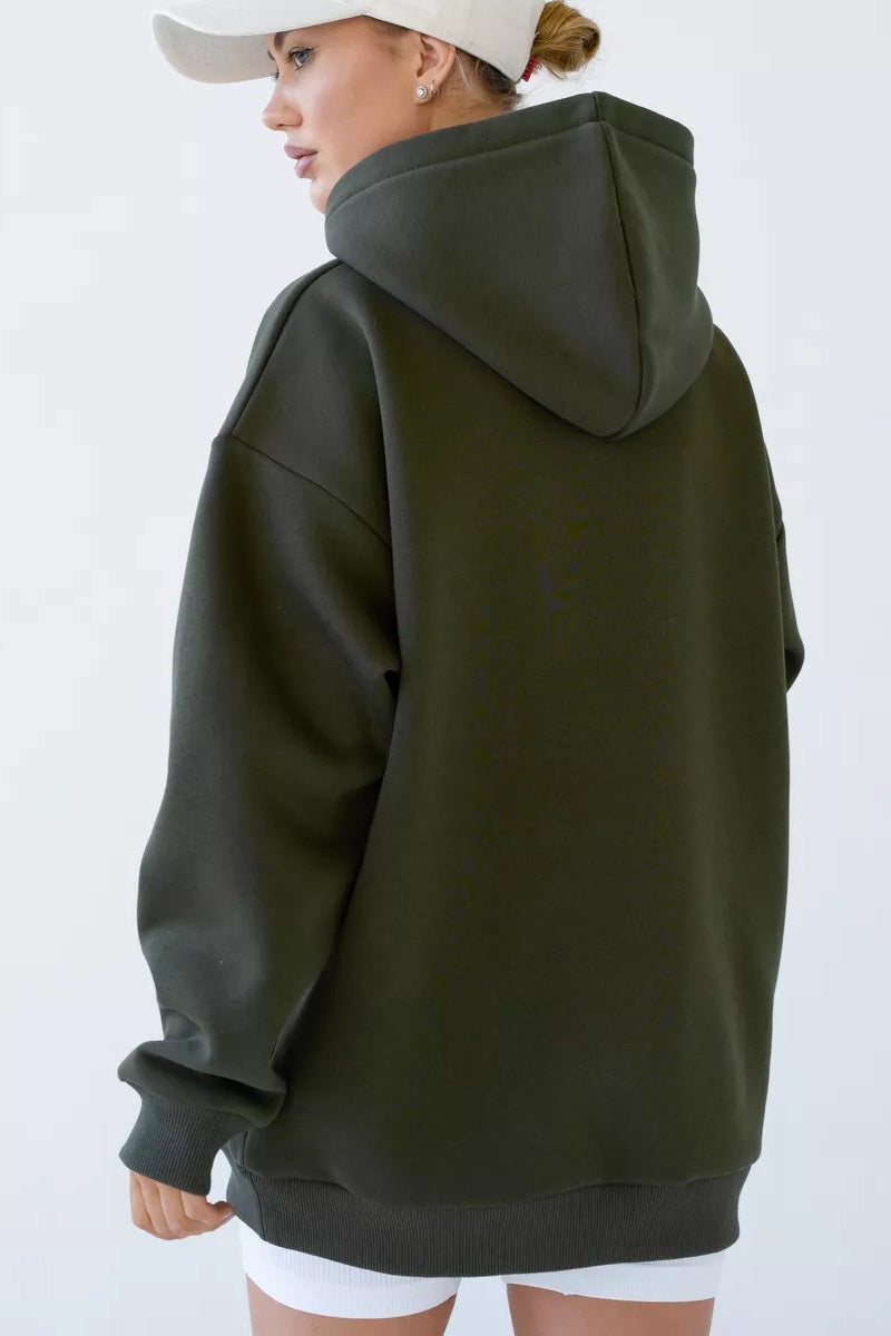 Oversized Solid Pullover Hoodie