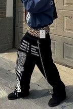 Music Score Graphic Wide Leg Sweatpants
