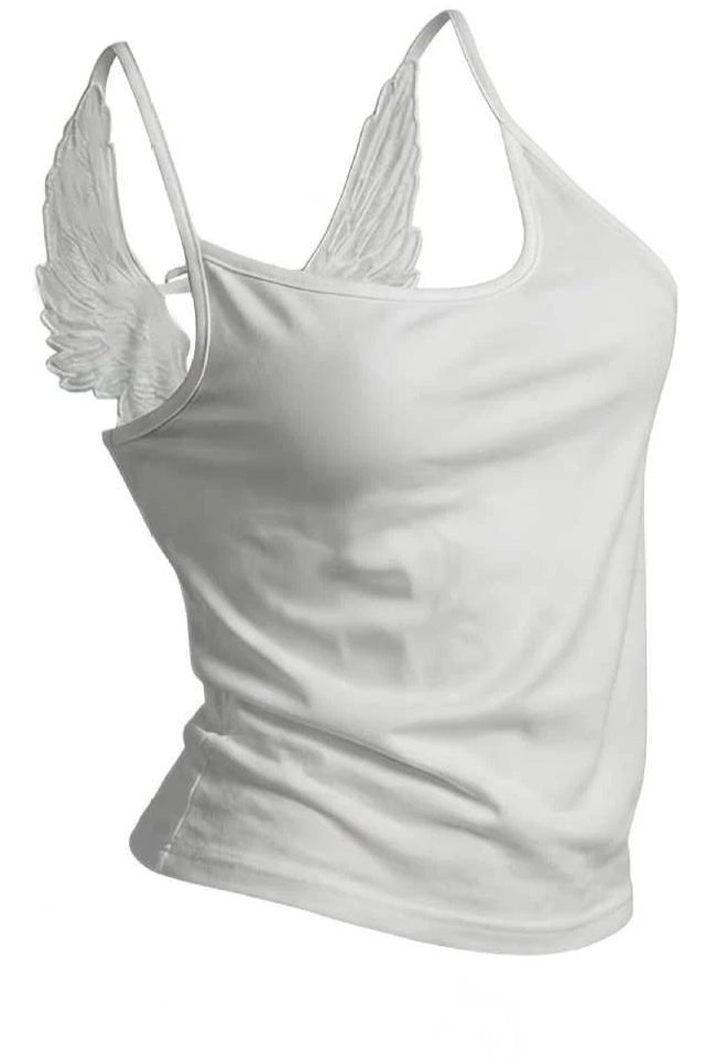 Angel Wing Lace Tie Back Tank Top