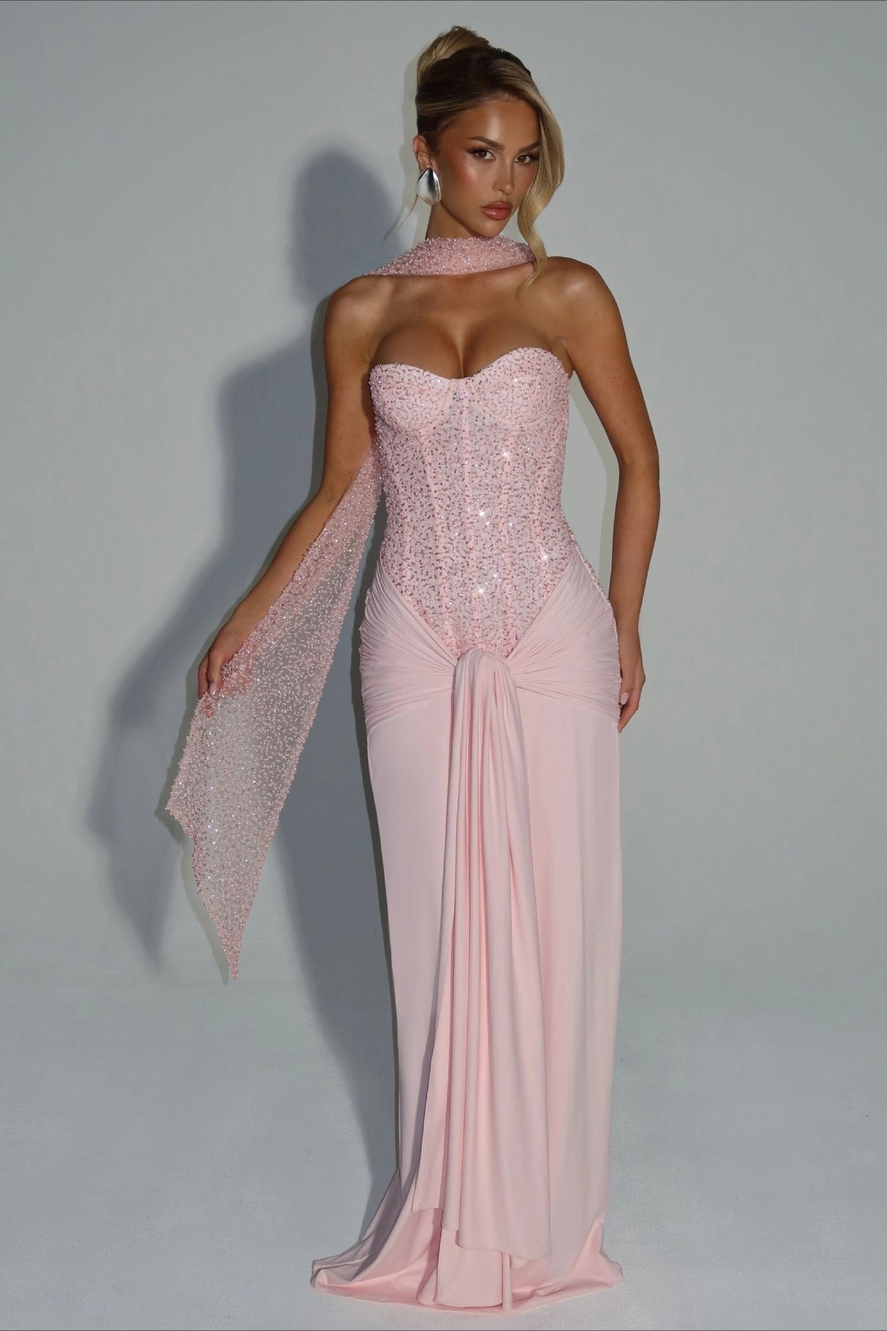 Ribbon Strapless Corset Maxi Evening Prom Dress Secondary image