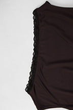 Black Lace Patchwork Sleeveless Slim Crop Top