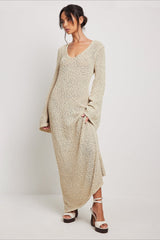 Casual Solid Maxi Sweater Dress