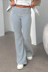 Casual Slim Stripe Flare Pants