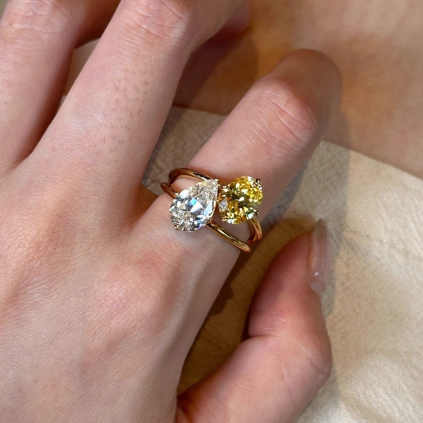 Colorfast Two Tone Diamond Index Ring Main image