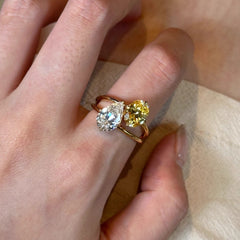 Colorfast Two Tone Diamond Index Ring
