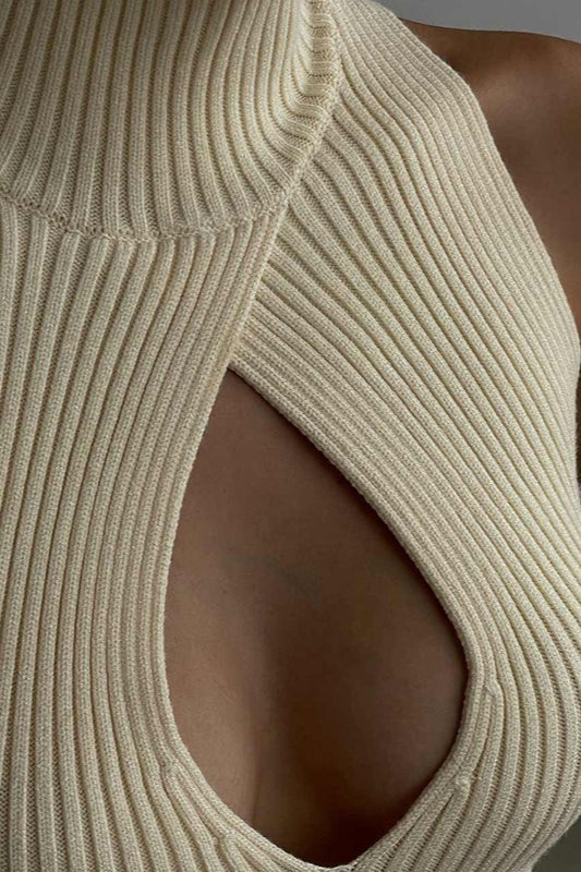 Ribbed Cutout Knit Top Secondary image