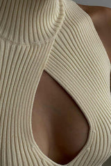 Ribbed Cutout Knit Top