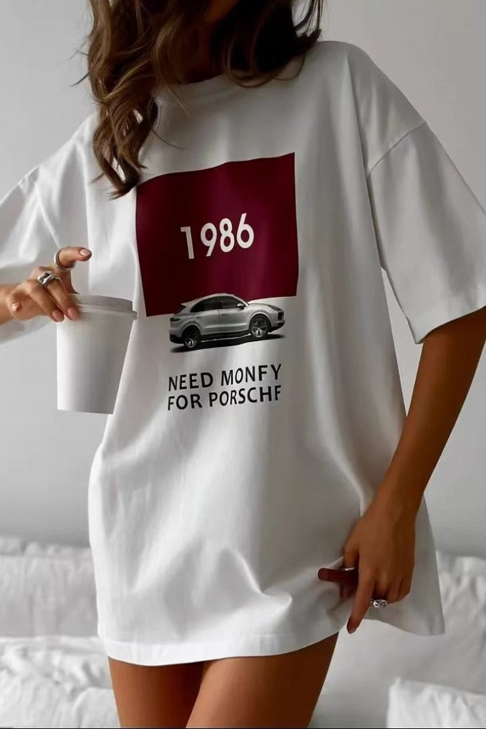 Cotton Graphic Print Loose Fit Short Sleeve Tee Secondary image