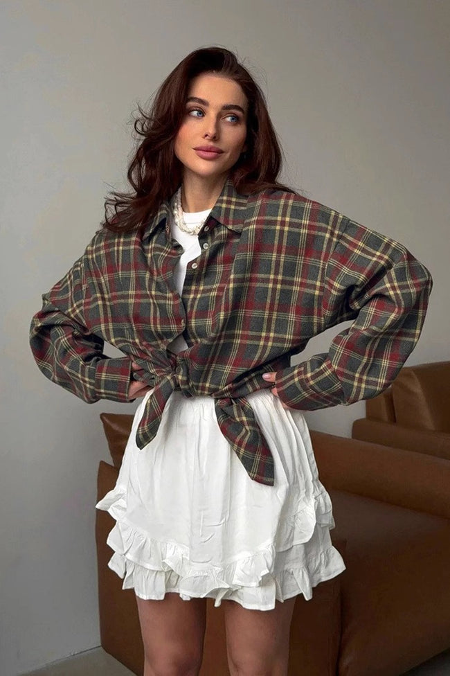 Plaid Vintage Relaxed Fit Blouse Main image
