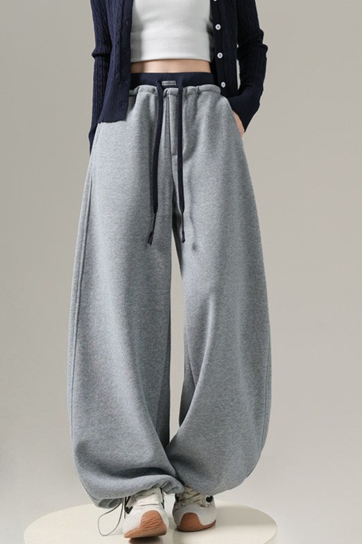 Fleece Lined Draped Curved Knit Pants Main image