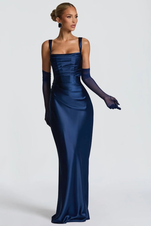 Square Neck Tie Waist Bodycon Mermaid Prom Dress Secondary image