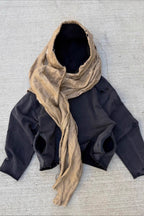 Scarf Hood Cutout Pullover Hoodie