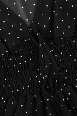 Polka Dot Sheer V-Neck Slim Fit Crop Top