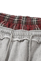 Stripe Embroidered Double Waist Sweatpants
