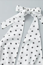 Sexy Polka Dot Halter Tie Top Low Rise Skirt Set