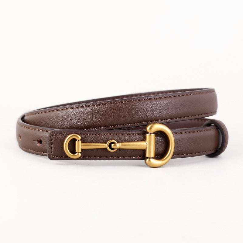 Horseshoe Buckle Slim Minimal Casual Belt Secondary image