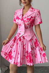 Floral Print Casual Elegant Two Piece Skirt Set