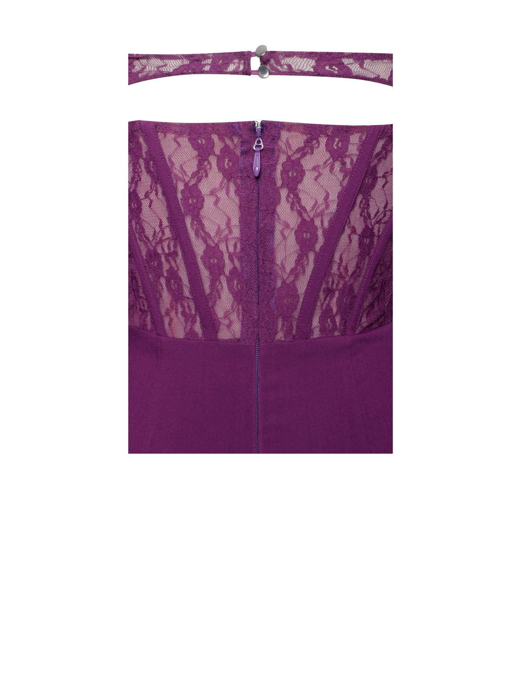 Elsie Purple Lace Charming and Crepe Mini Dress Dresses