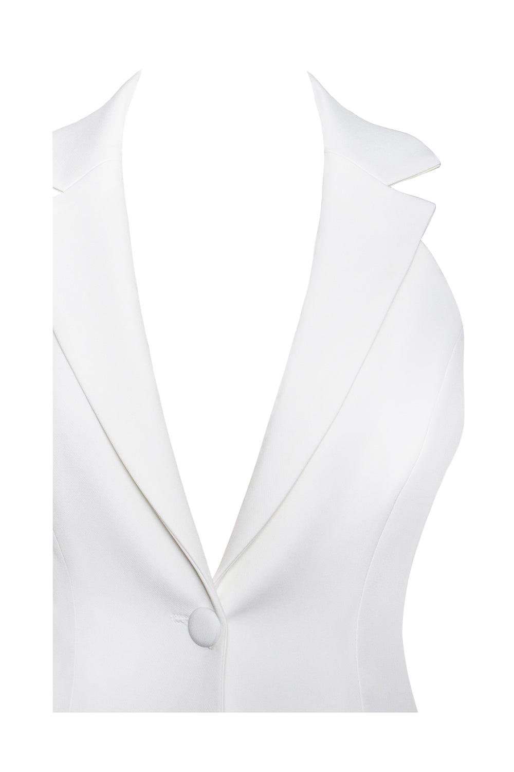 Reyna White Backless Charming Pleated Mini Blazer Dress Dresses