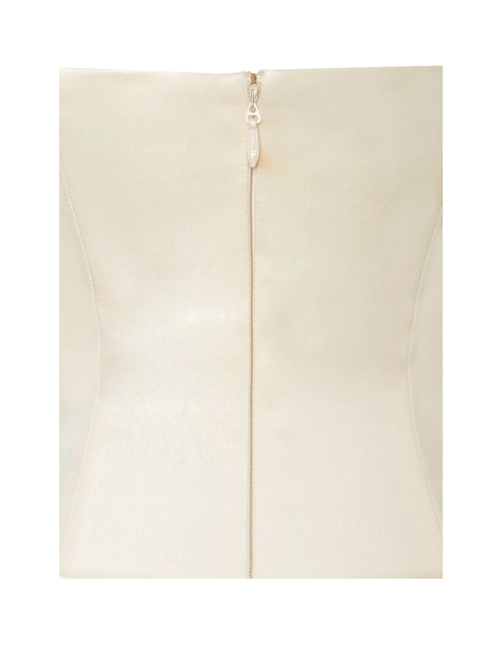 Aubrey Egg White Satin Graceful Bubble Hem Mini Dress Dresses