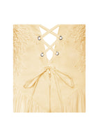 Kadi Yellow Cotton Drop Graceful Waist Corset Mini Dress Dresses