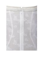 Ulissa White Square Neck Jacquard Trendy Textured High Slit Maxi Dress Dresses
