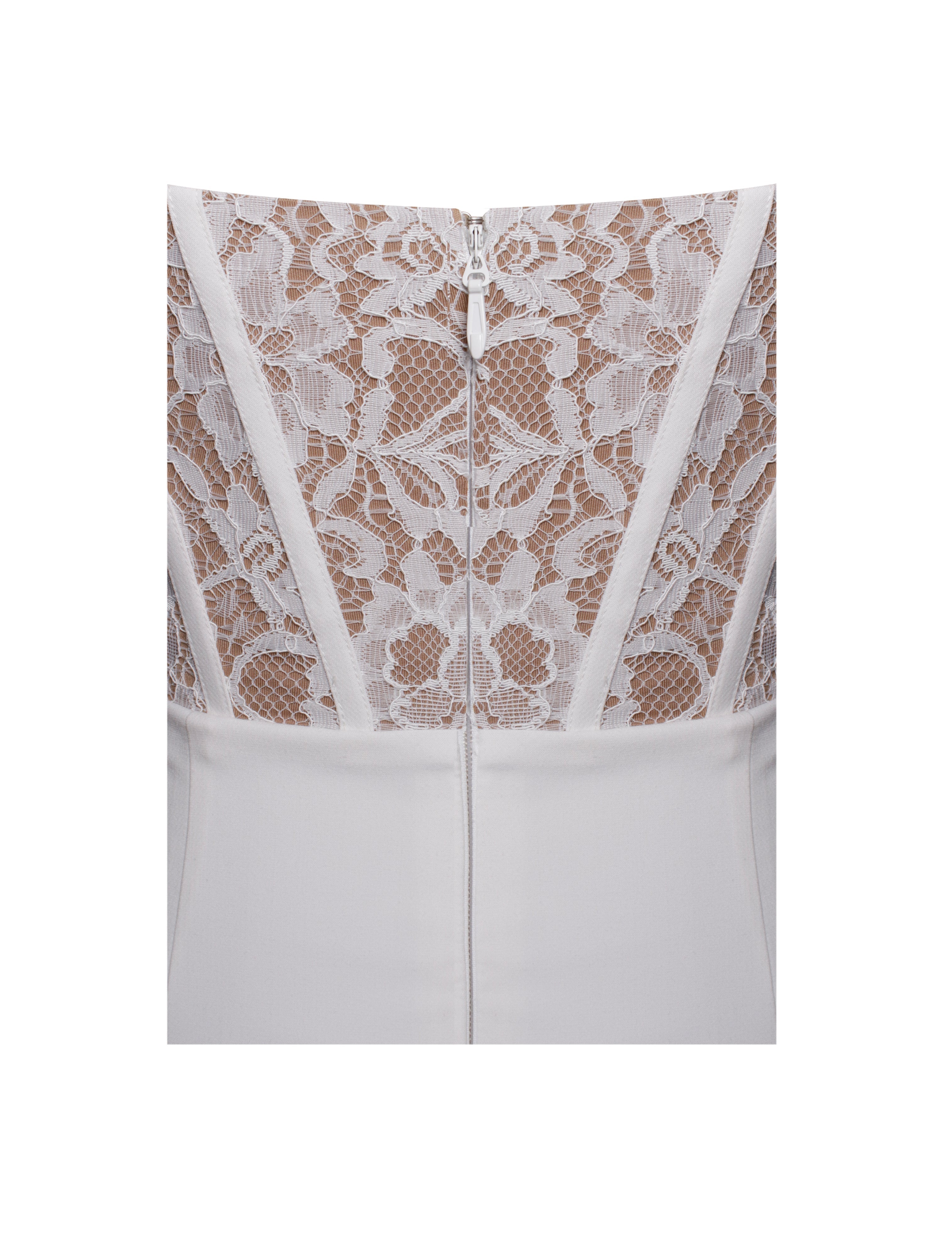 Junia White Lace Charming Corset Maxi Dress Dresses